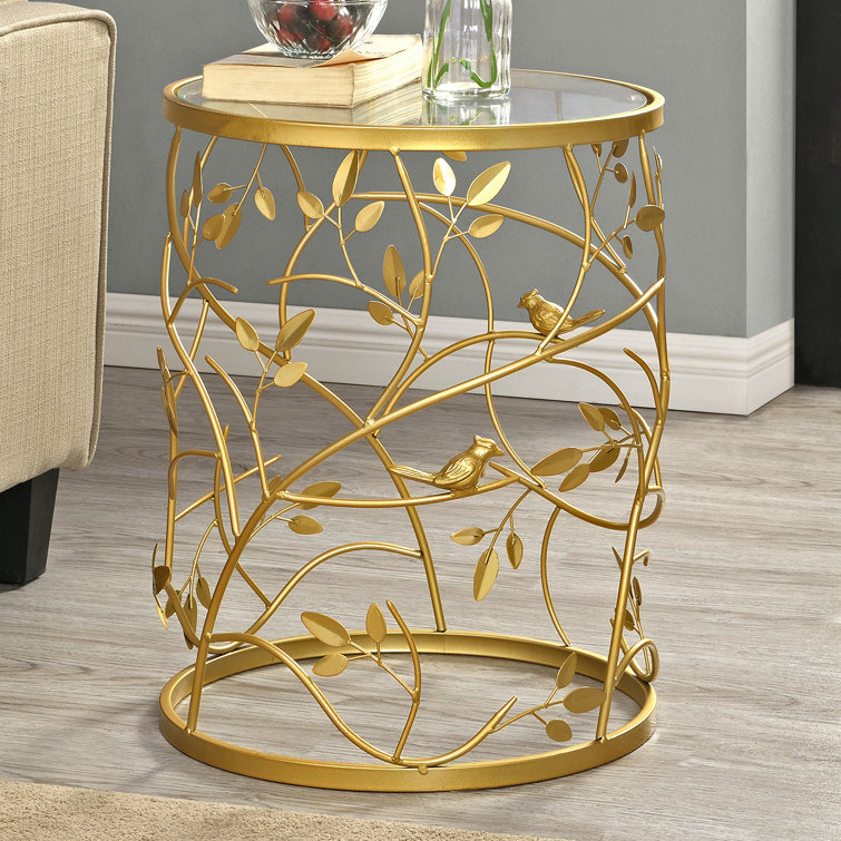 Red Barrel Studio® Komarek 22'' Tall Glass Drum End Table & Reviews